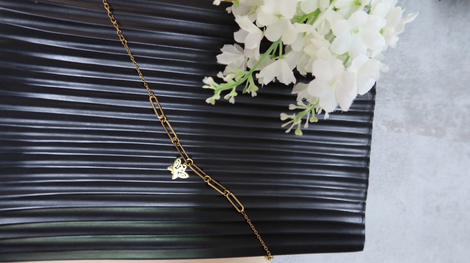 anti tarnish butterfly charm bracelet