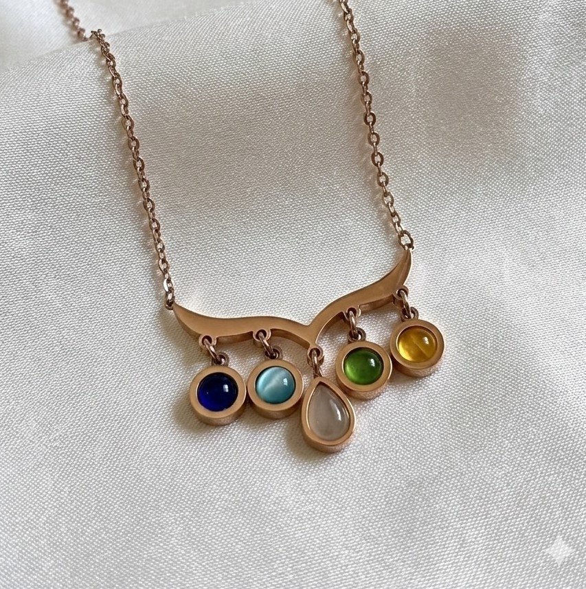 Aurora multicolor drop necklace