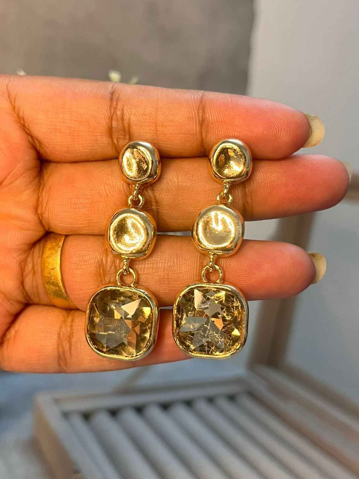 Golden Statement earrings