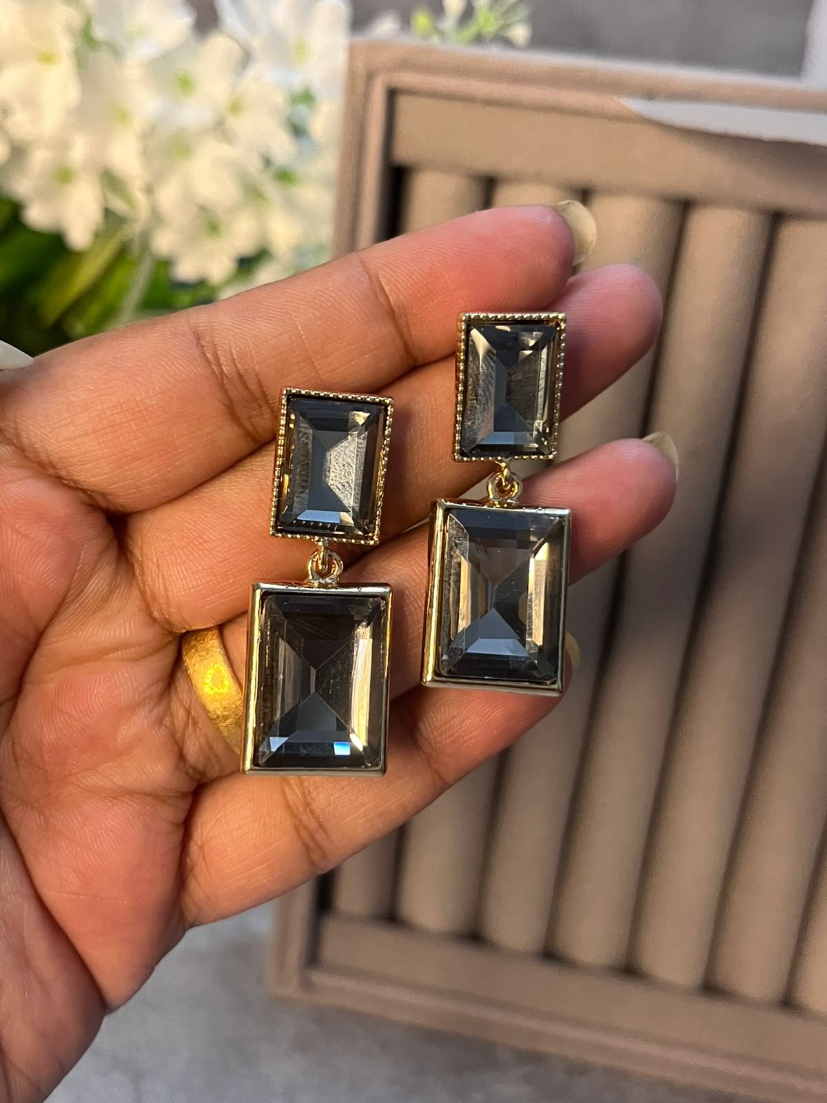Charcoal Statement Earrings