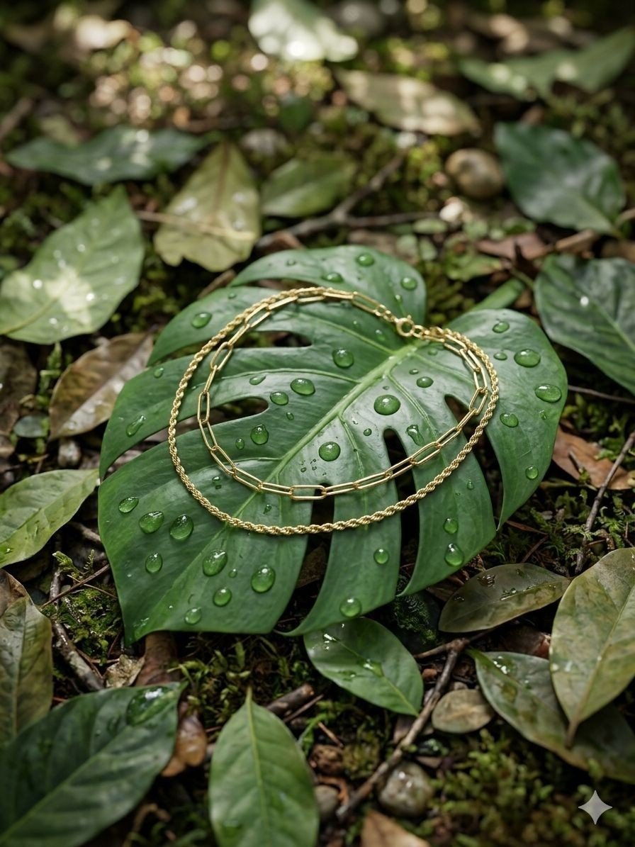 The Monstera Duo Anklet