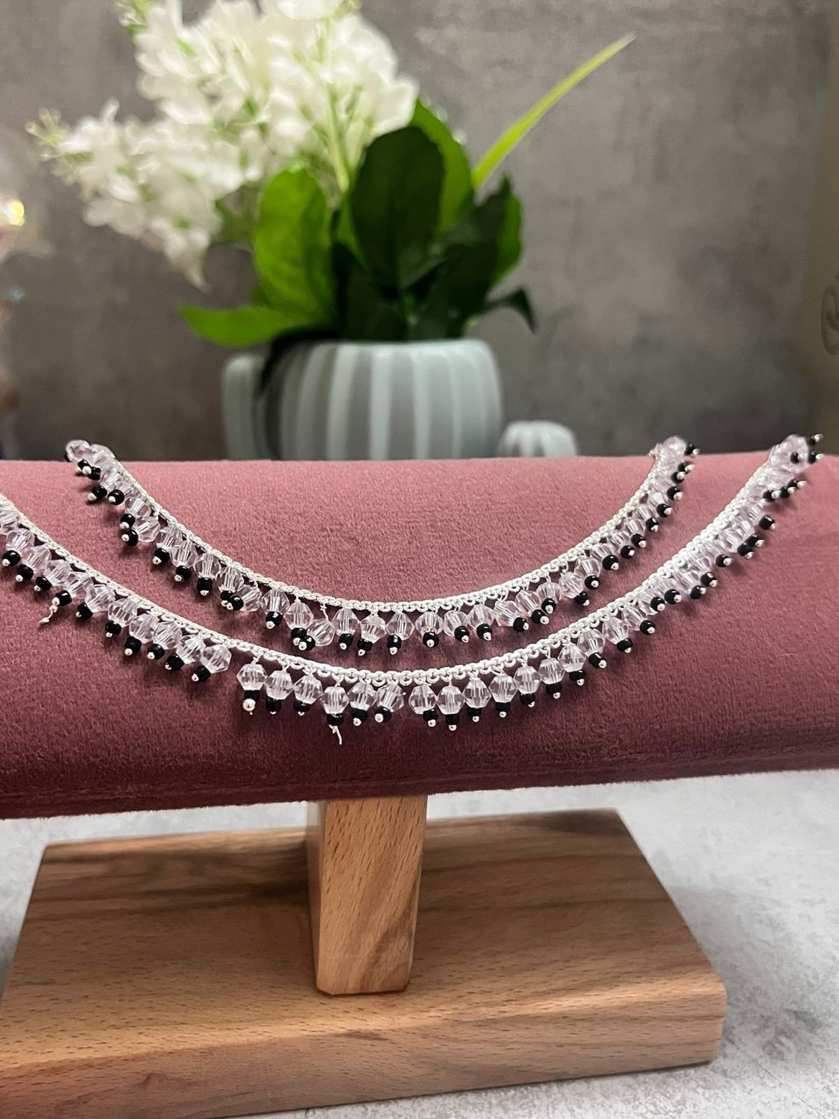 silver replica with charms anklet apir
