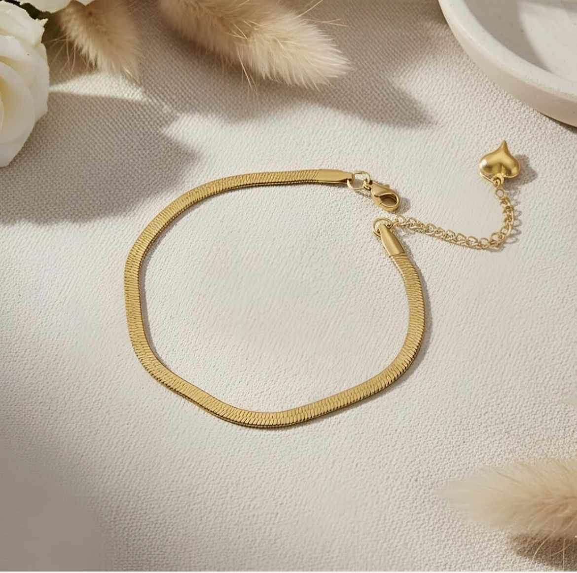 Gold Snake Chain Bracelet.
