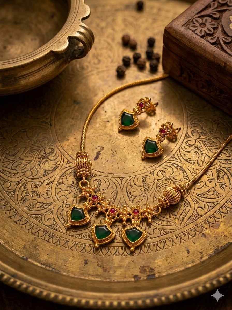 Emerald Elegance Pendant Set