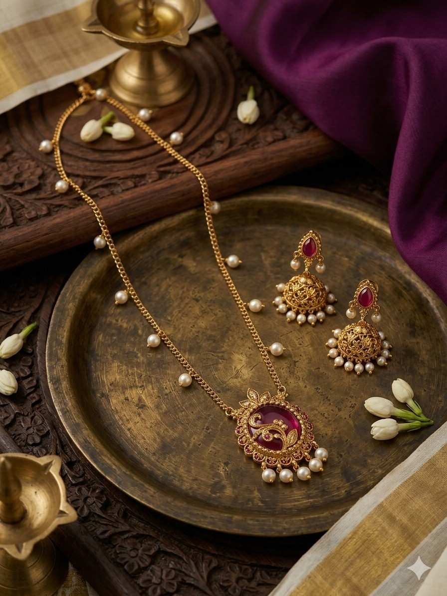Peacock Heritage Pendant Set.