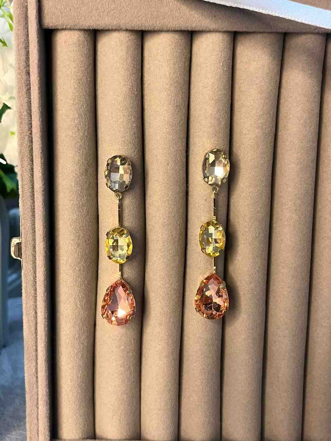 Raindrop statement earrings