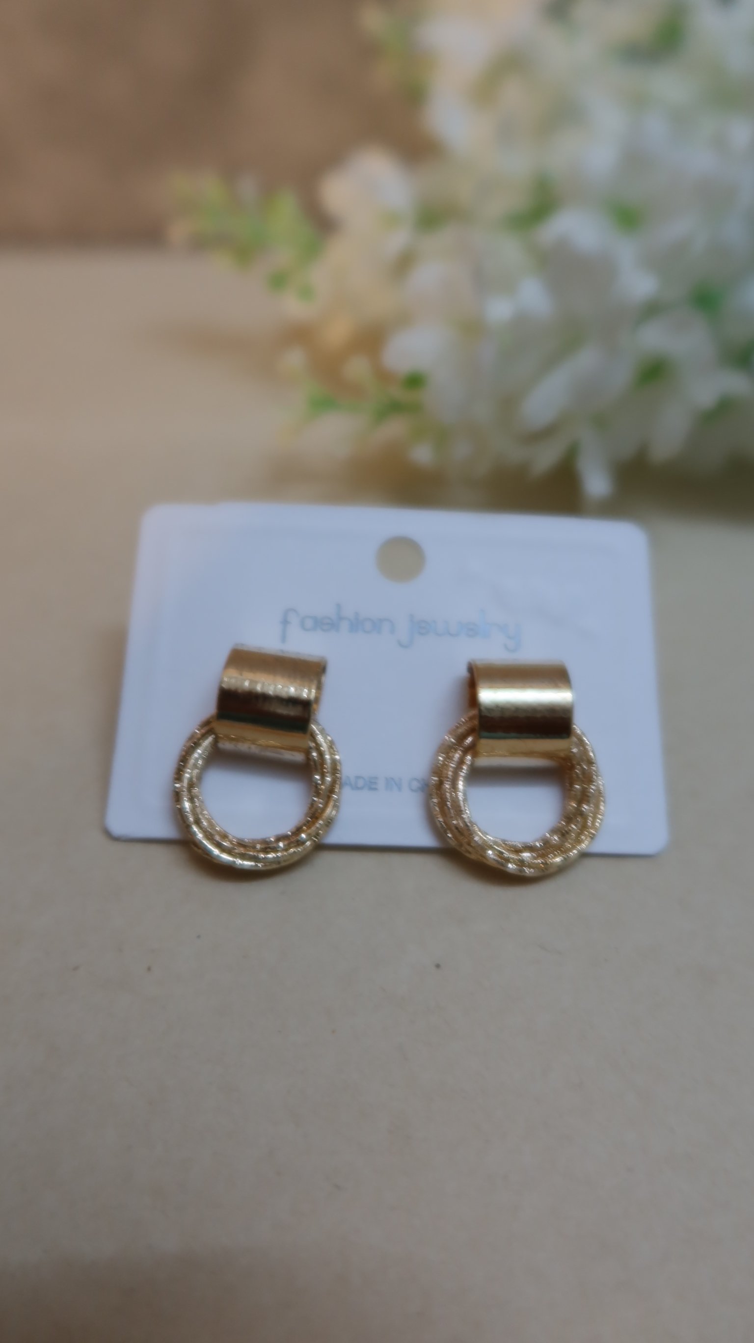 Gold toned lux earrings image 2