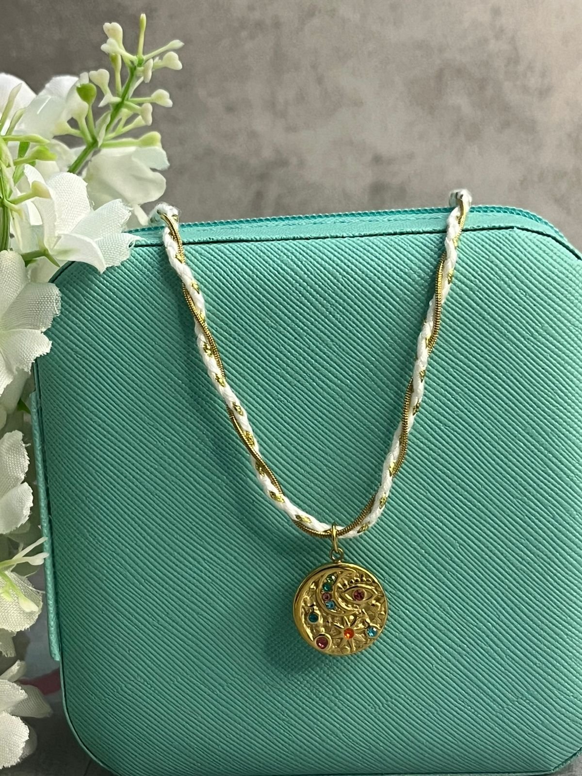 B Luxe Celestial Weaver Anti-Tarnish Medallion Necklace image 2