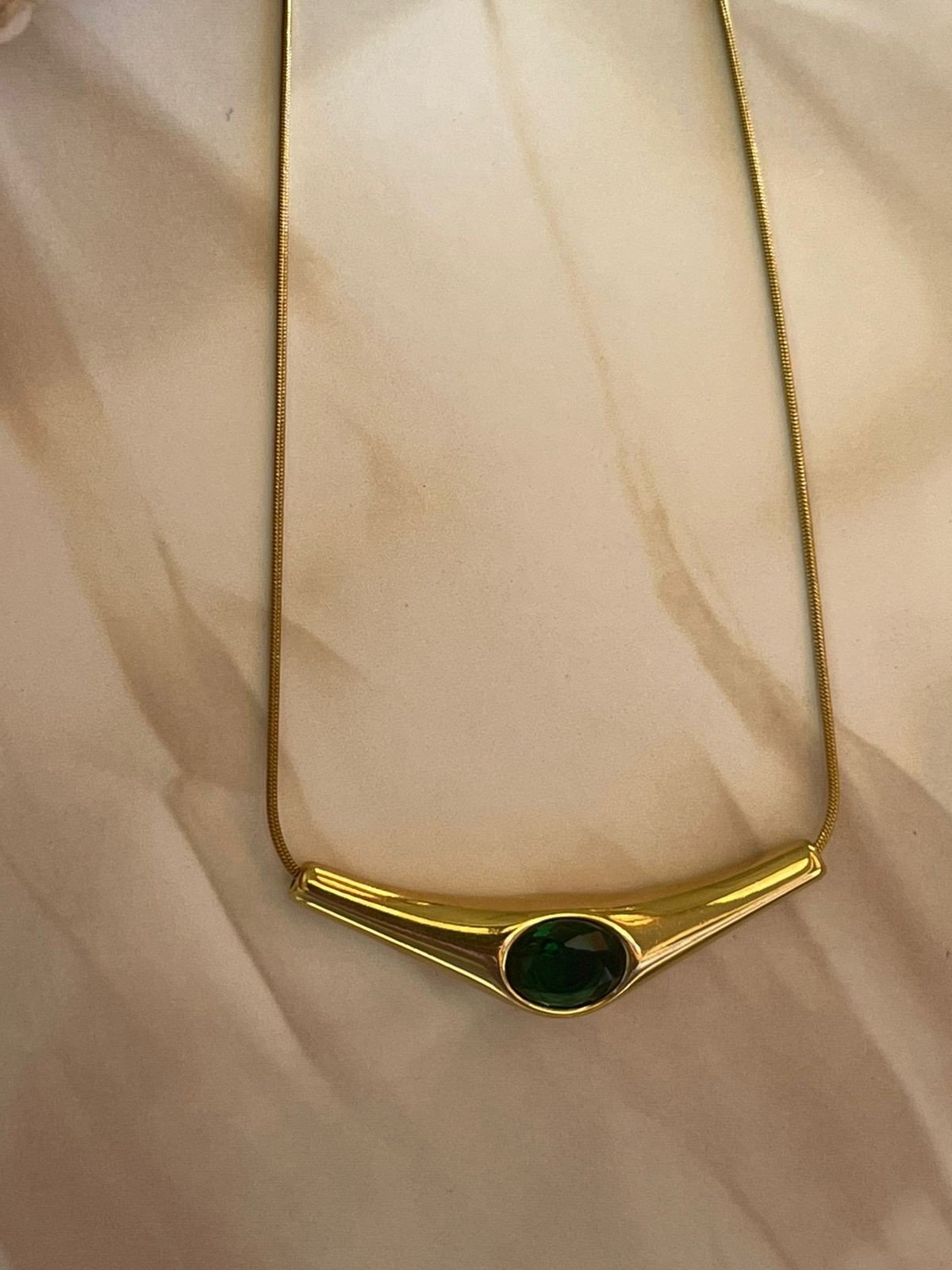 Zenith Emerald Bar Necklace image 2