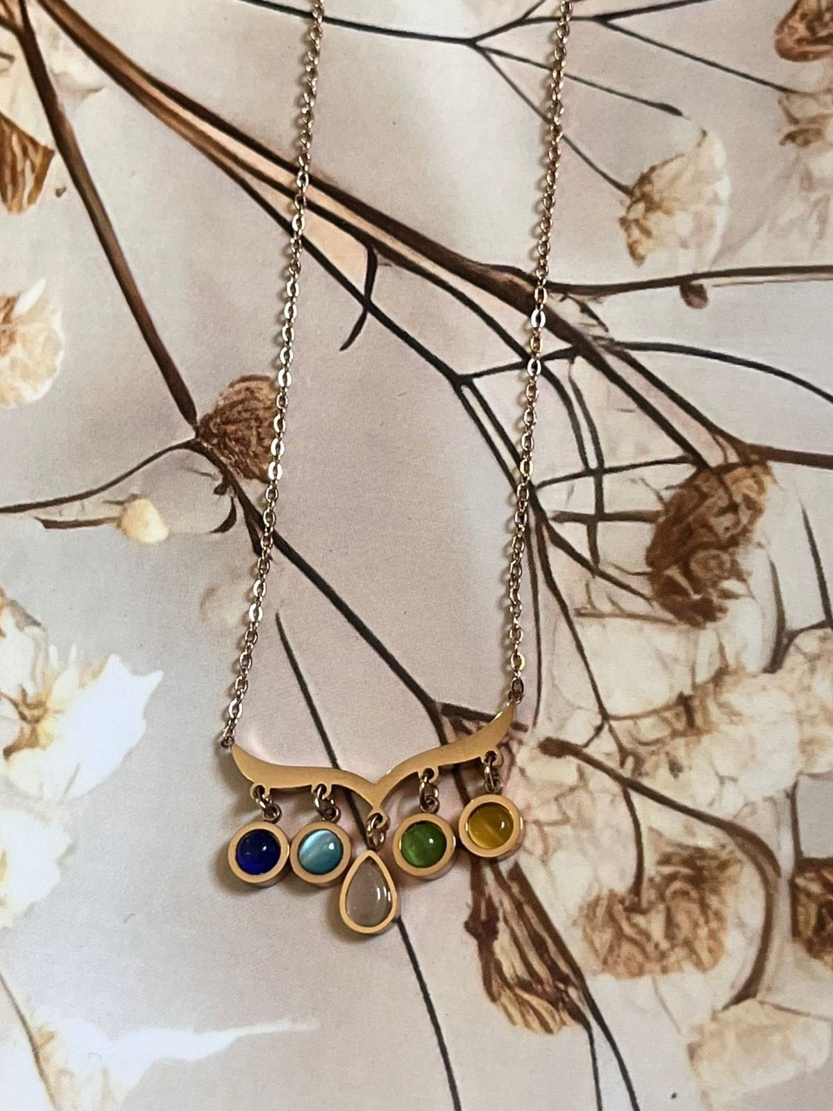 Aurora multicolor drop necklace image 2