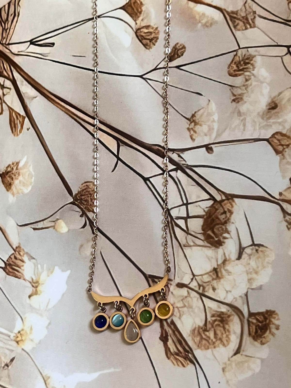 Aurora multicolor drop necklace image 3