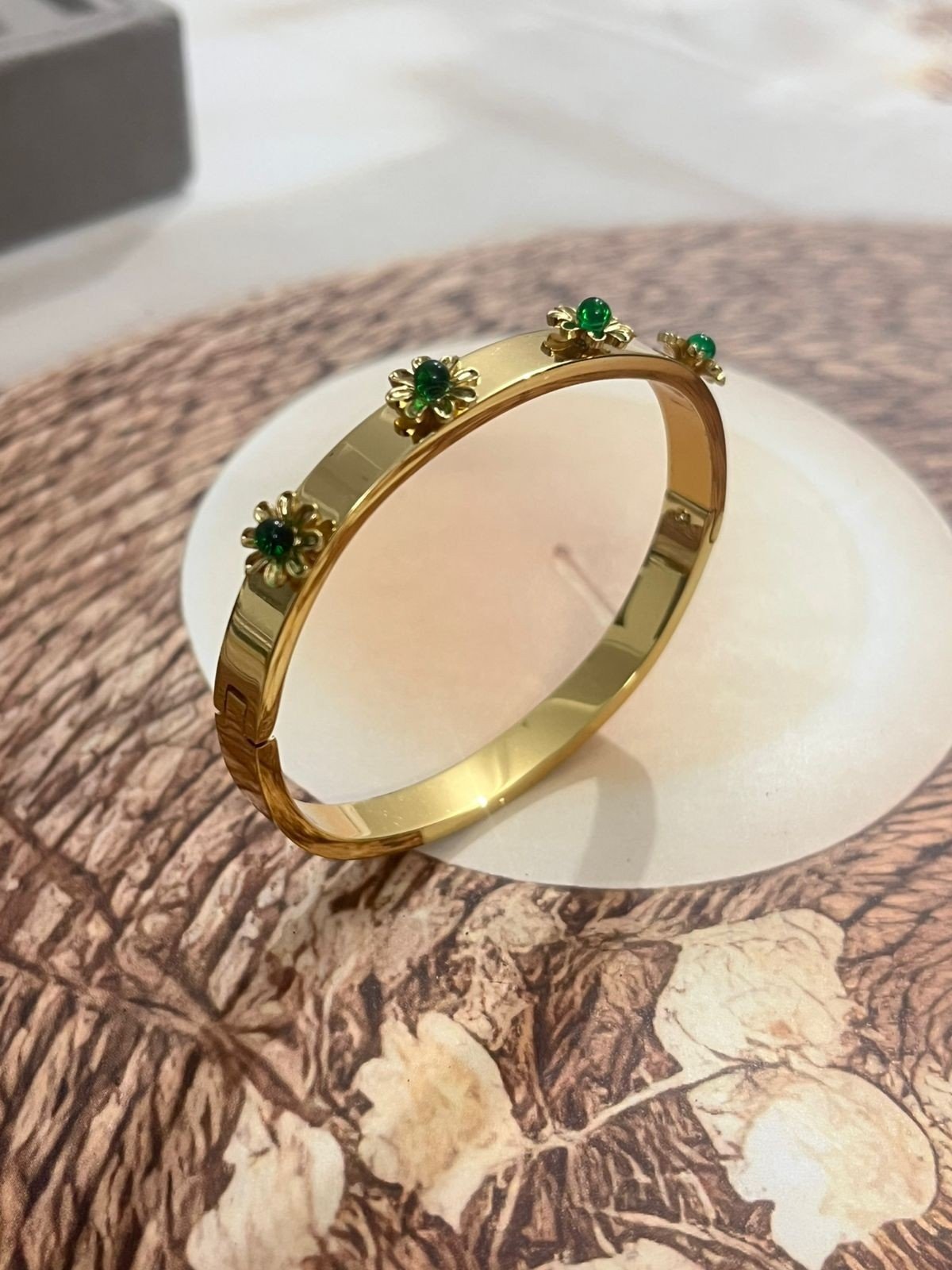 The Emerald Floral Bangle baby size image 3