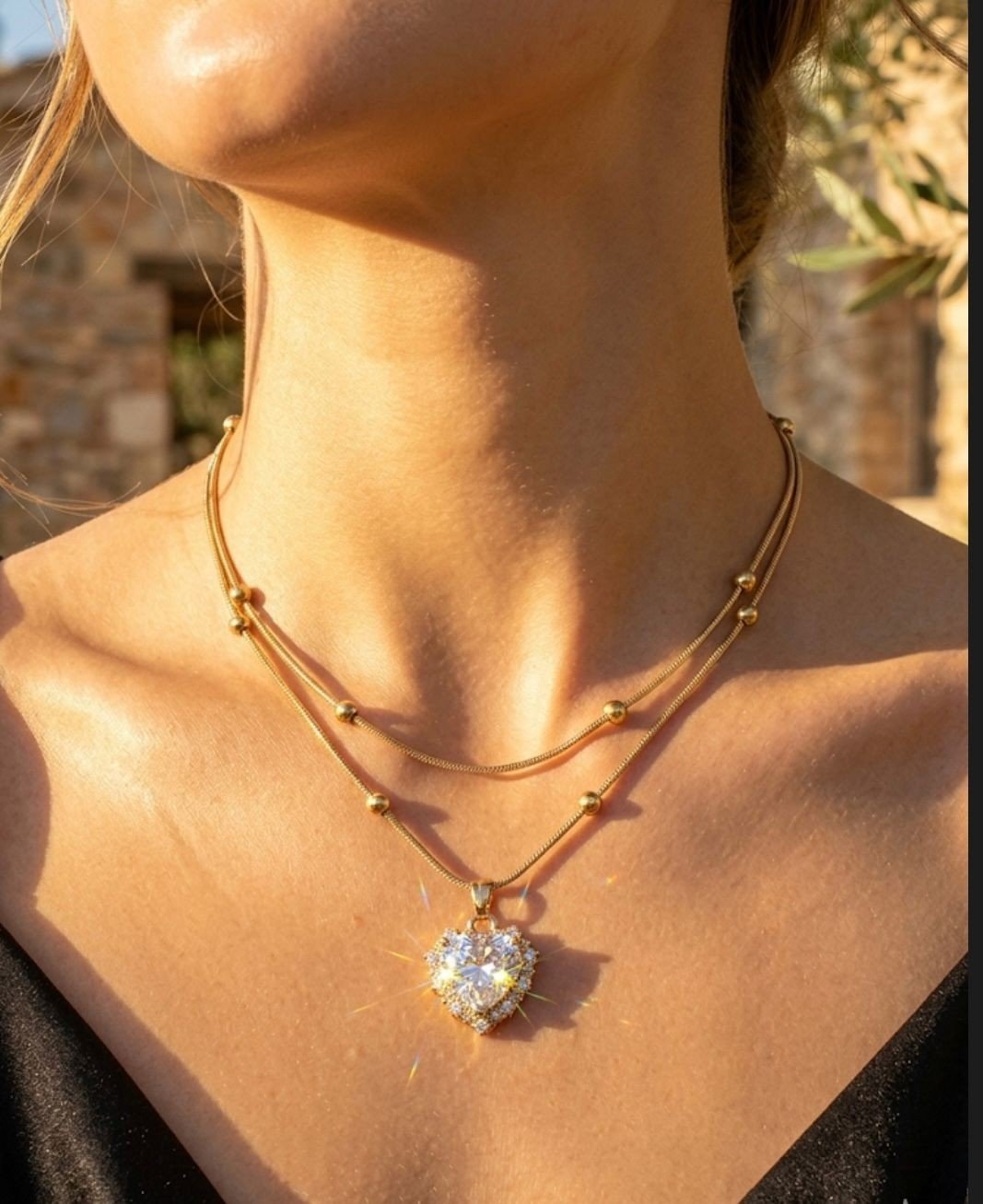 The Amara Heart Layered Necklace image 2
