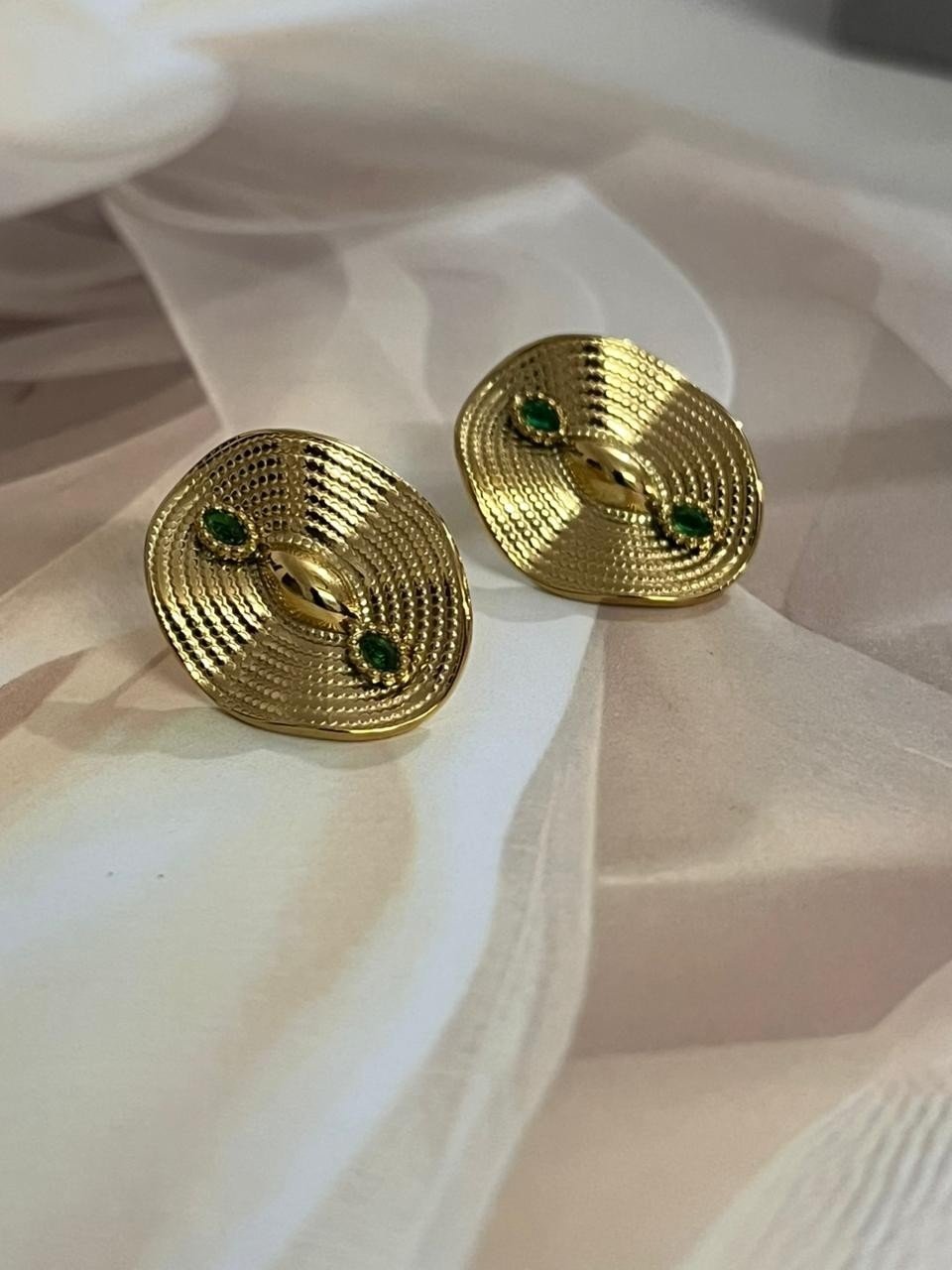 Tribal textured Malabar Marquise Studs image 2