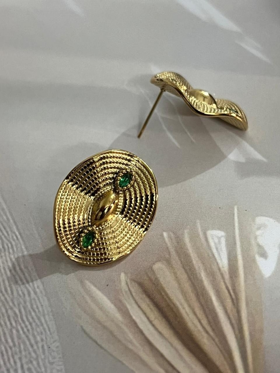 Tribal textured Malabar Marquise Studs image 3