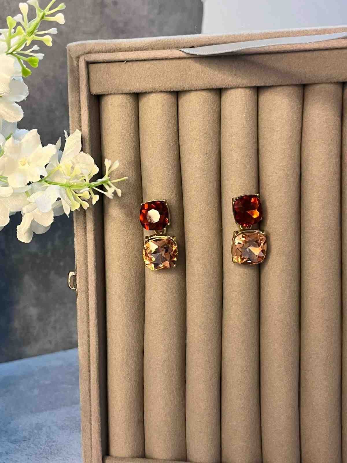 Rust Orange Statement Earrings image 2