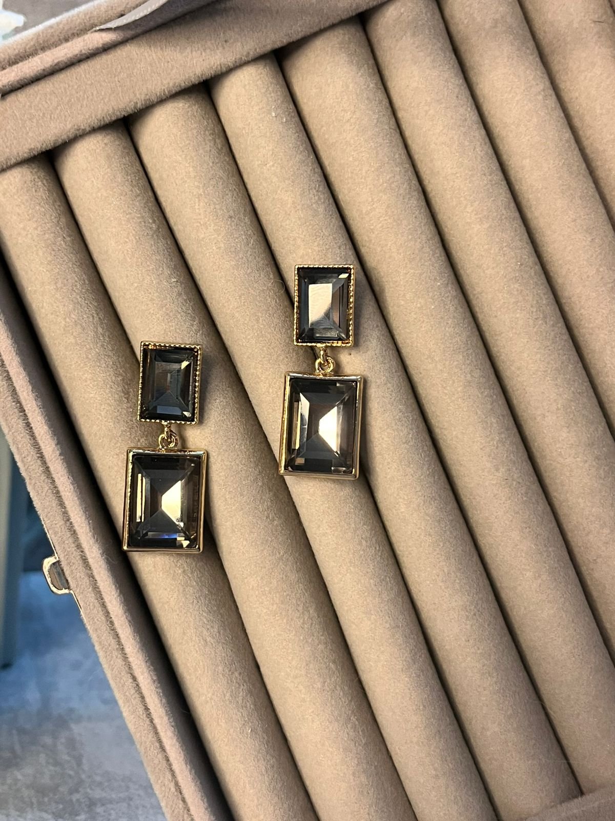 Charcoal Statement Earrings image 2